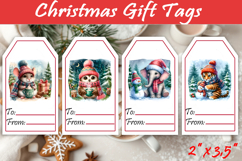Christmas Gift Tags, Christmas labels, Christmas animals tag Product Image 1