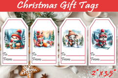 Christmas Gift Tags, Christmas labels, Christmas animals tag Product Image 1