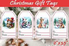 Christmas Gift Tags, Christmas labels, Christmas animals tag Product Image 1