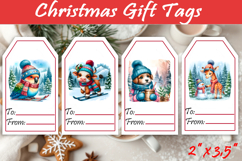 Christmas Gift Tags, Christmas labels, Christmas animals tag Product Image 1