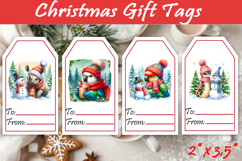 Christmas Gift Tags, Christmas labels, Christmas animals tag Product Image 1