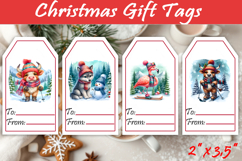 Christmas Gift Tags, Christmas labels, Christmas animals tag Product Image 1