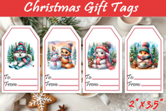 Christmas Gift Tags, Christmas labels, Christmas animals tag Product Image 1