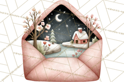 Winter Animals in Envelopes Clipart PNG, Mini Winter World Product Image 3