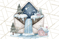 Winter Animals in Envelopes Clipart PNG, Mini Winter World Product Image 4