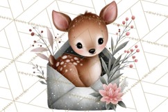 Winter Animals in Envelopes Clipart PNG, Mini Winter World Product Image 5