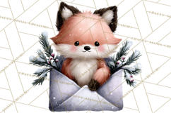 Winter Animals in Envelopes Clipart PNG, Mini Winter World Product Image 4