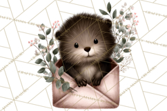 Winter Animals in Envelopes Clipart PNG, Mini Winter World Product Image 4