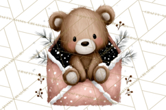 Winter Animals in Envelopes Clipart PNG, Mini Winter World Product Image 2