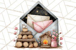 Winter Animals in Envelopes Clipart PNG, Mini Winter World Product Image 5