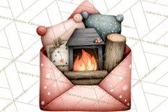 Winter Animals in Envelopes Clipart PNG, Mini Winter World Product Image 2