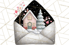 Winter Animals in Envelopes Clipart PNG, Mini Winter World Product Image 3