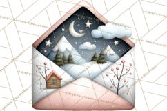Winter Animals in Envelopes Clipart PNG, Mini Winter World Product Image 2