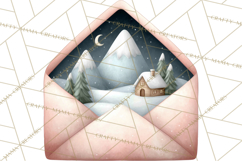 Winter Animals in Envelopes Clipart PNG, Mini Winter World Product Image 5