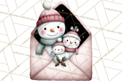 Winter Animals in Envelopes Clipart PNG, Mini Winter World Product Image 3