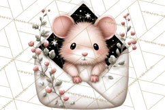 Winter Animals in Envelopes Clipart PNG, Mini Winter World Product Image 2