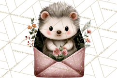 Winter Animals in Envelopes Clipart PNG, Mini Winter World Product Image 5