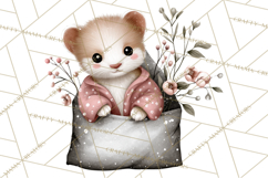 Winter Animals in Envelopes Clipart PNG, Mini Winter World Product Image 2