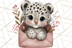 Winter Animals in Envelopes Clipart PNG, Mini Winter World Product Image 3