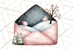 Winter Animals in Envelopes Clipart PNG, Mini Winter World Product Image 5
