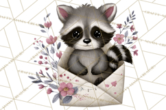 Winter Animals in Envelopes Clipart PNG, Mini Winter World Product Image 2