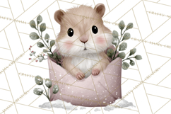 Winter Animals in Envelopes Clipart PNG, Mini Winter World Product Image 3