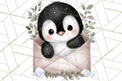 Winter Animals in Envelopes Clipart PNG, Mini Winter World Product Image 4