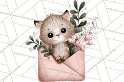 Winter Animals in Envelopes Clipart PNG, Mini Winter World Product Image 5