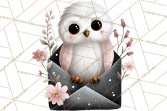 Winter Animals in Envelopes Clipart PNG, Mini Winter World Product Image 3