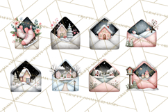 Winter Animals in Envelopes Clipart PNG, Mini Winter World Product Image 5