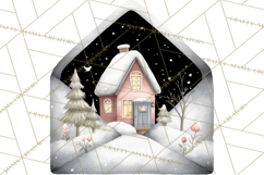 Winter Animals in Envelopes Clipart PNG, Mini Winter World Product Image 2
