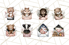Winter Animals in Envelopes Clipart PNG, Mini Winter World Product Image 7