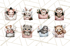 Winter Animals in Envelopes Clipart PNG, Mini Winter World Product Image 8