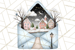 Winter Animals in Envelopes Clipart PNG, Mini Winter World Product Image 3