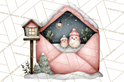 Winter Animals in Envelopes Clipart PNG, Mini Winter World Product Image 5
