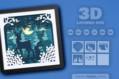 Winter Animals Forest Layered Papercut Product Image 2