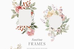 Christmas Frames, Festive Watercolor Holiday Clipart Product Image 3