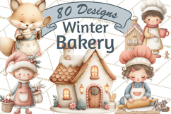 Gingerbread Winter Bakery Clip Art PNG Graphics Product Image 1