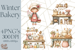 Gingerbread Winter Bakery Clip Art PNG Graphics Product Image 1