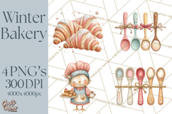 Gingerbread Winter Bakery Clip Art PNG Graphics Product Image 1