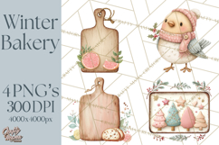 Gingerbread Winter Bakery Clip Art PNG Graphics Product Image 1