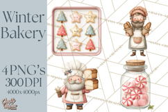 Gingerbread Winter Bakery Clip Art PNG Graphics Product Image 1