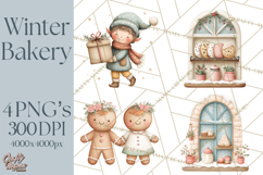Gingerbread Winter Bakery Clip Art PNG Graphics Product Image 1