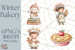 Gingerbread Winter Bakery Clip Art PNG Graphics Product Image 1