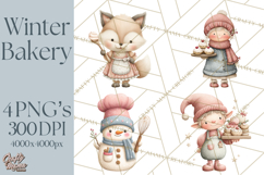 Gingerbread Winter Bakery Clip Art PNG Graphics Product Image 1
