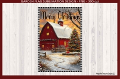 Merry Christmas Winter Barn Scene, Sublimation Template Product Image 4