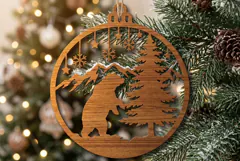 Winter Bear Snowflake Ornament SVG, Holiday Laser File Product Image 2