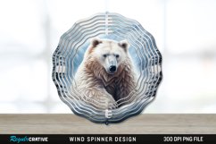 Winter Bear Wind Spinner Sublimation PNG Design Product Image 1