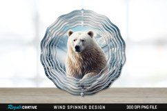 Winter Bear Wind Spinner Sublimation PNG Design Product Image 1