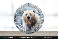 Winter Bear Wind Spinner Sublimation PNG Design Product Image 1